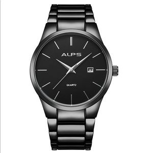 Mens Watch Simple Black Analog Quartz Waterproof